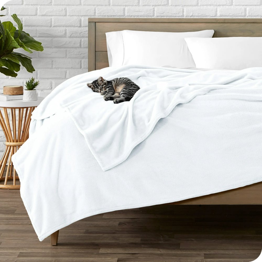 Λευκή Κουβέρτα Coral Fleece Υπέρδιπλη 220x240cm KLZ-102