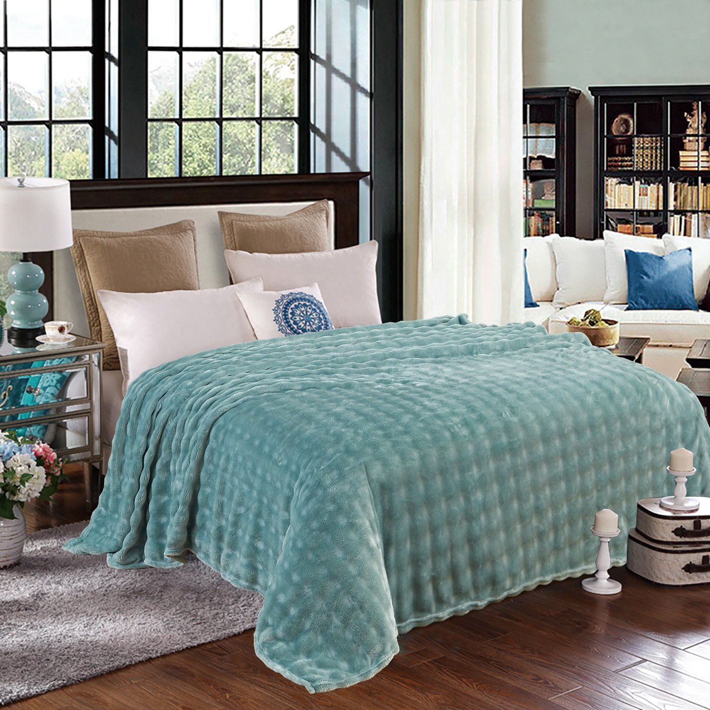 Πετρόλ Κουβέρτα Flannel Fleece Ημίδιπλη 160x220cm KLZ-106