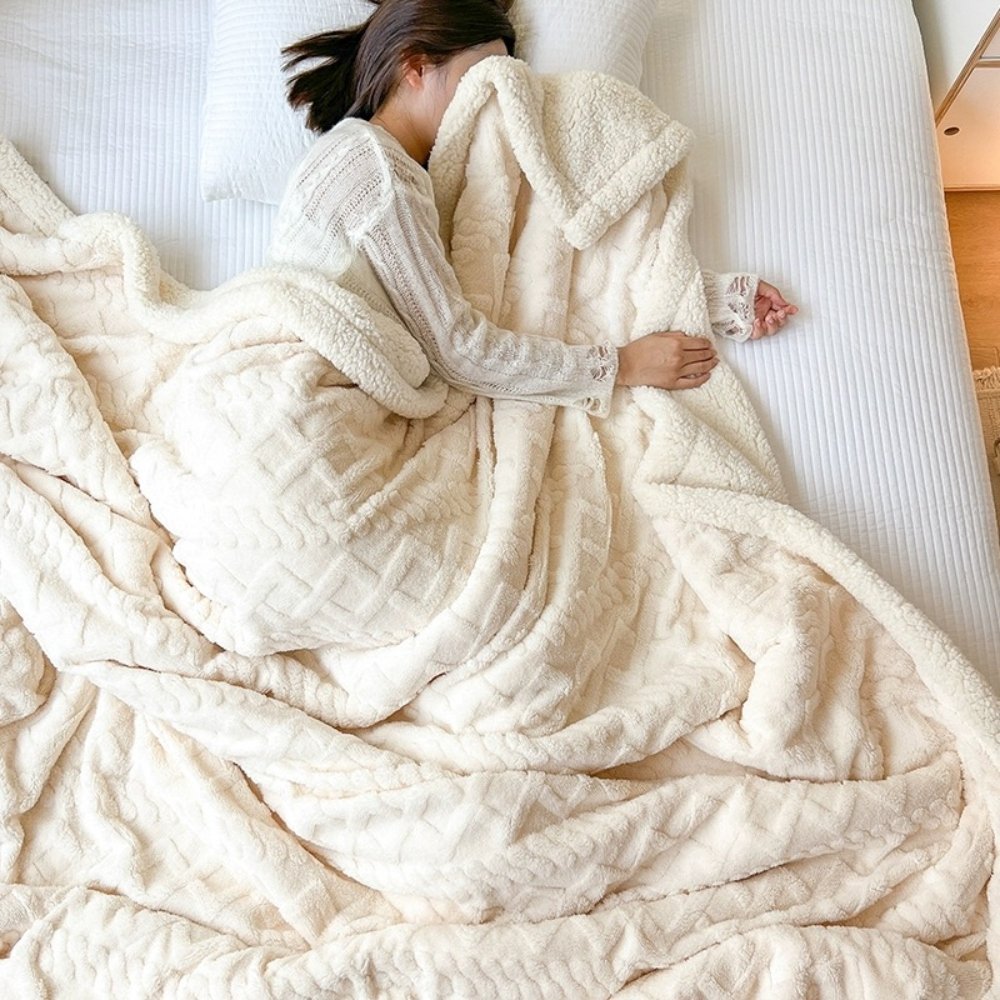 Εκρού Κουβέρτα Προβατάκι Sherpa Μονή 160X220 2kg KLZ-120