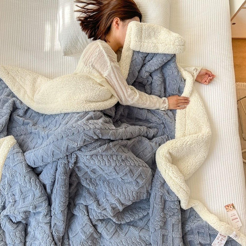 Γαλάζιο Κουβέρτα Προβατάκι Sherpa Μονή 160X220 2kg KLZ-121