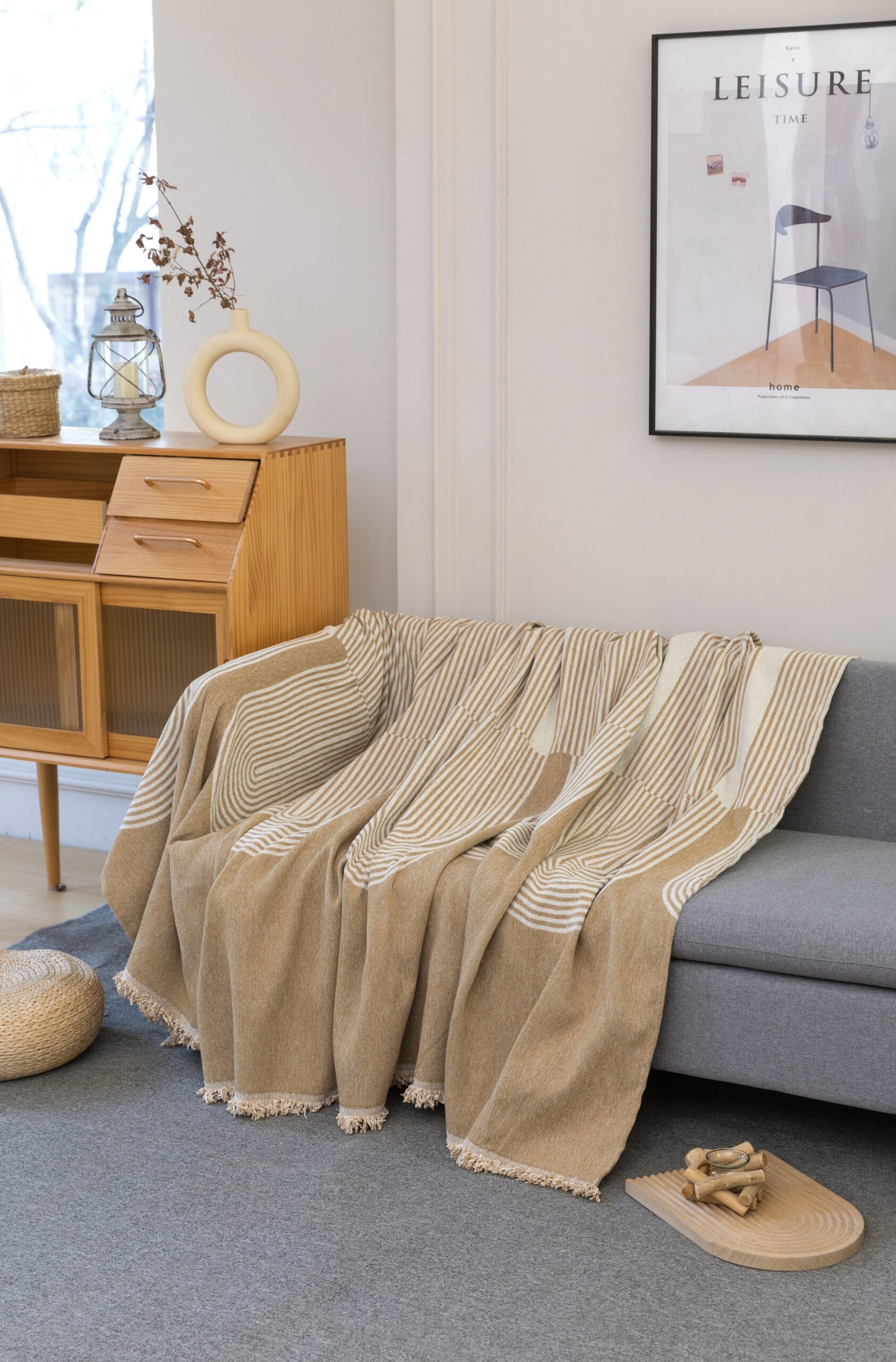 Ριχτάρι Καφέ ανοιχτό-Μπεζ 180x320cm KLZ-465 - Image 4