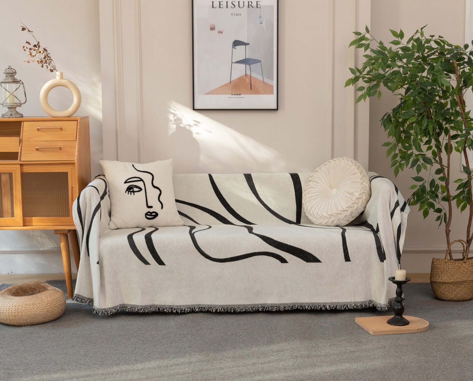 Ριχτάρι Μπεζ-Μαύρο 180x320cm KLZ-484