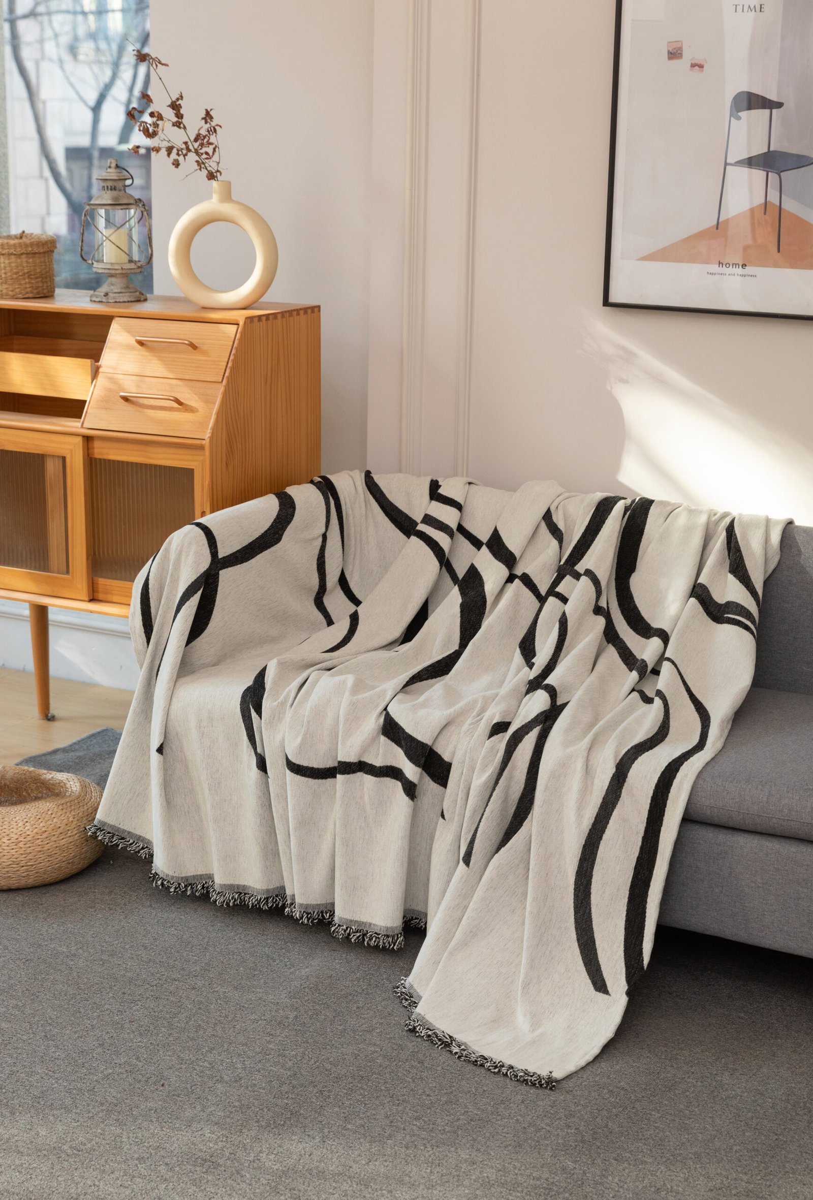 Ριχτάρι Μπεζ-Μαύρο 180x320cm KLZ-484 - Image 4