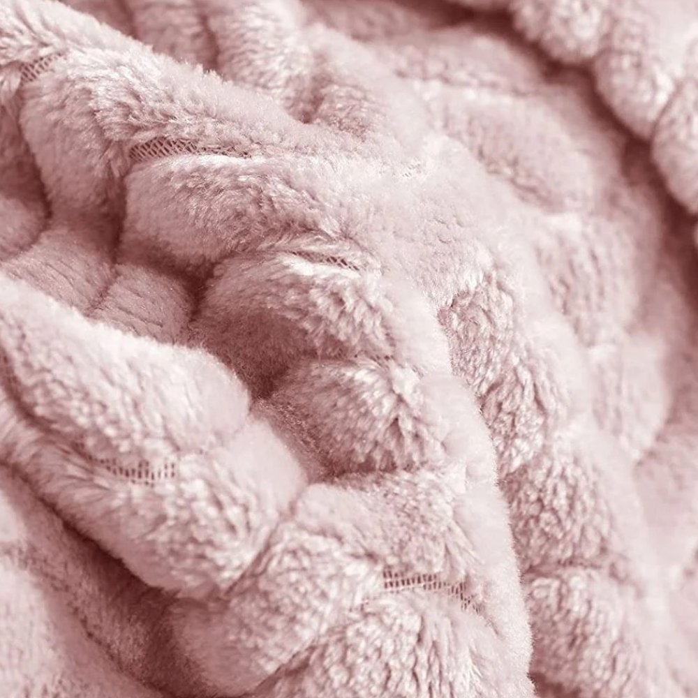 Κουβέρτα Ροζ Coral Fleece Waves Ημίδιπλη 160x220 KLZ-54 - Image 4