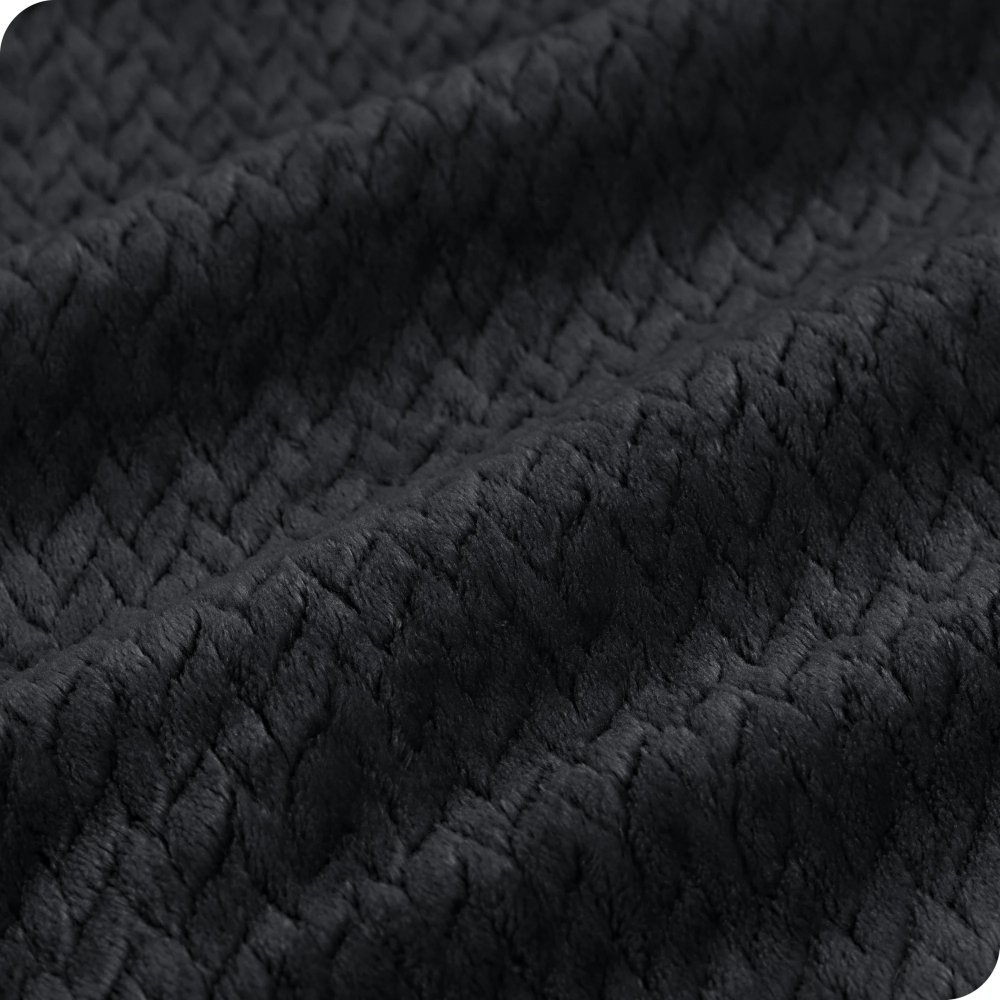 Κουβέρτα Μαύρη Coral Fleece Waves Ημίδιπλη 160x220 KLZ-58 - Image 4