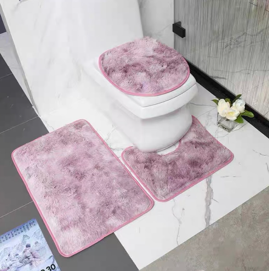 Σετ Πατάκια Μπάνιου 3Τμχ Λιλά Shaggy KLZ-721