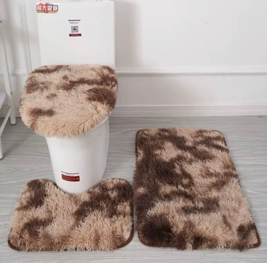 Σετ Πατάκια Μπάνιου 3Τμχ Καφέ καπουτσίνο Shaggy KLZ-723