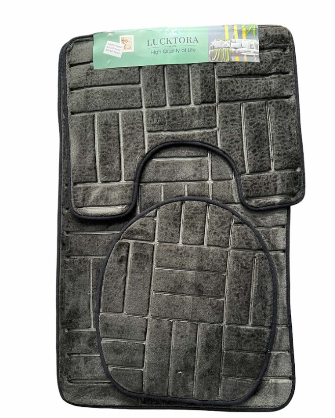 Σετ Πατάκια Μπάνιου γκρι σκούρο 3 Τεμαχίων KLZ-724