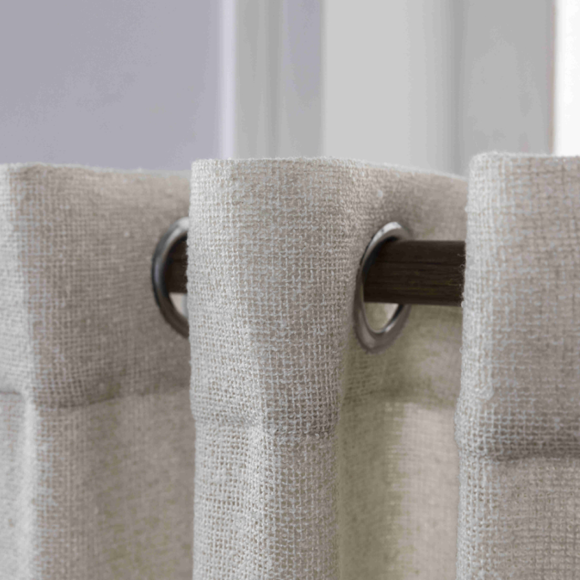 Κουρτίνα 80% Σκίασης Χοντρό Λινό Μπεζ με Κρίκο Υ275xΦ270cm KLZ-768 - Image 4