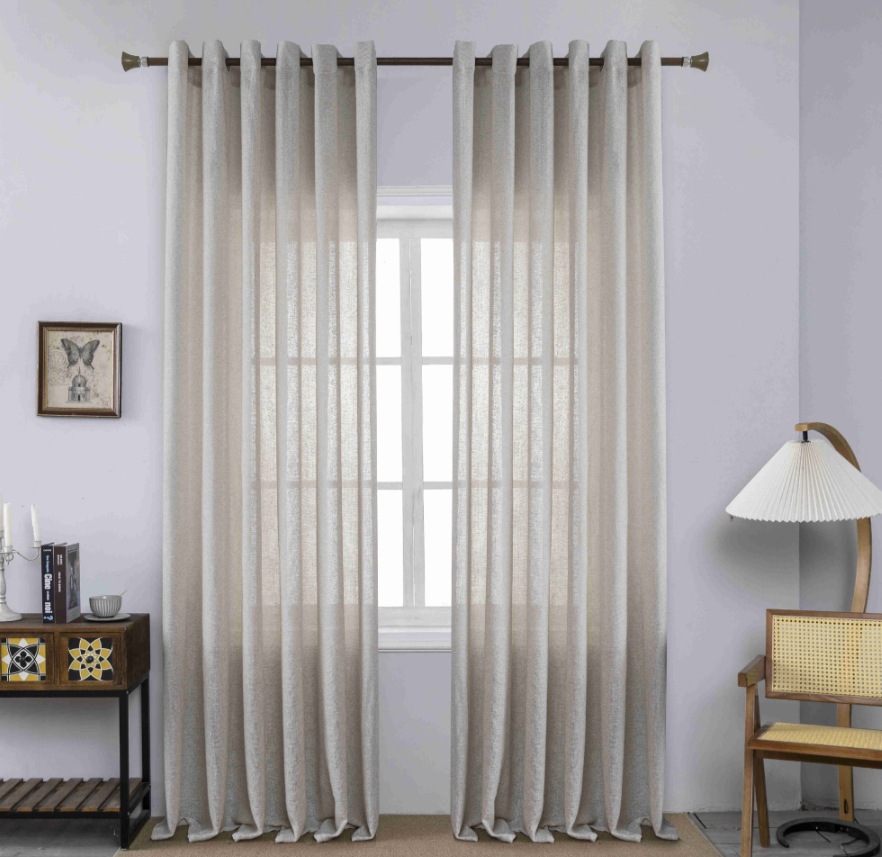 Κουρτίνα 80% Σκίασης Χοντρό Λινό Μπεζ με Κρίκο Υ275xΦ270cm KLZ-768