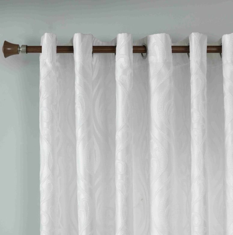 Κουρτίνα Σκίασης Ζακάρ Classic Λευκή Με Κρίκο Υ280xΦ270cm KLZ-811 - Image 2