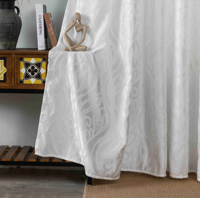 Κουρτίνα Σκίασης Ζακάρ Classic Λευκή Με Κρίκο Υ280xΦ270cm KLZ-811 - Image 4