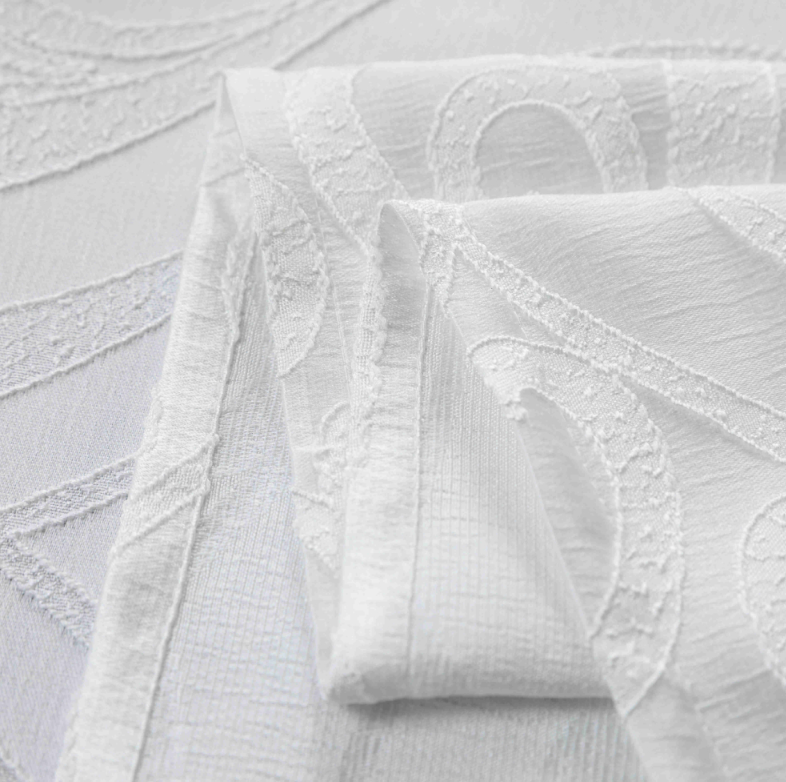 Κουρτίνα Σκίασης Ζακάρ Classic Λευκή Με Κρίκο Υ280xΦ270cm KLZ-811 - Image 6