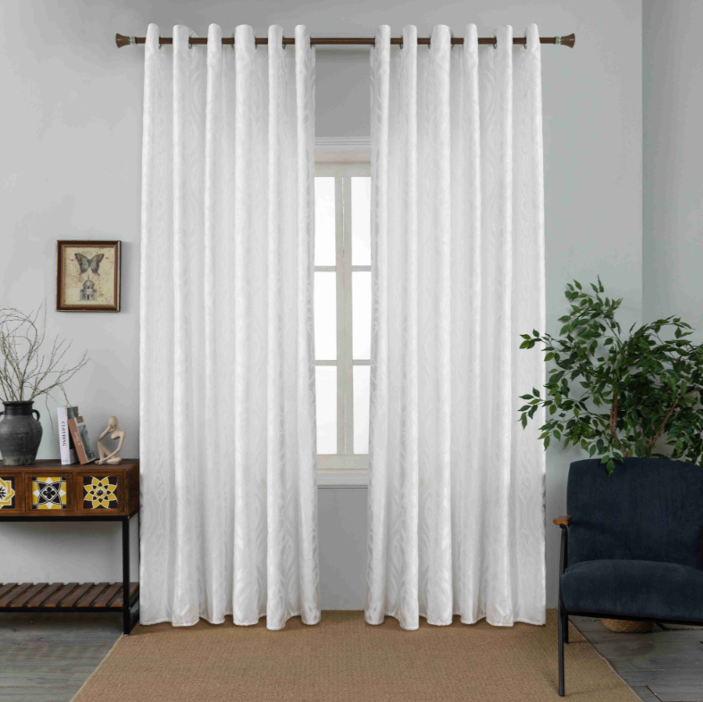 Κουρτίνα Σκίασης Ζακάρ Classic Λευκή Με Κρίκο Υ280xΦ270cm KLZ-811