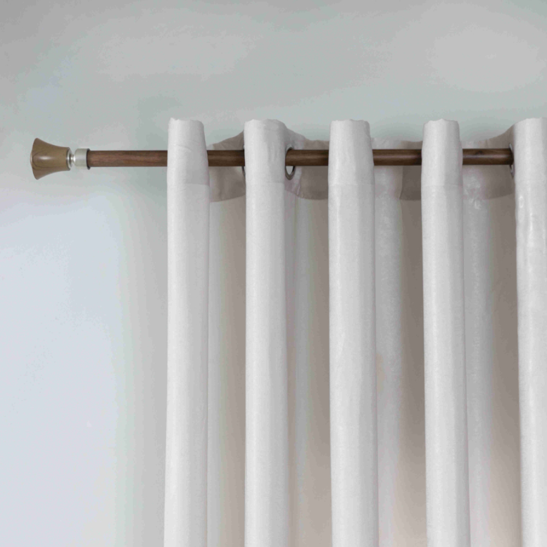 Velour Satin Κουρτίνα Γκρεζ 80% Σκίασης Με Κρίκο Υ270xΦ140cm KLZ-813 - Image 2