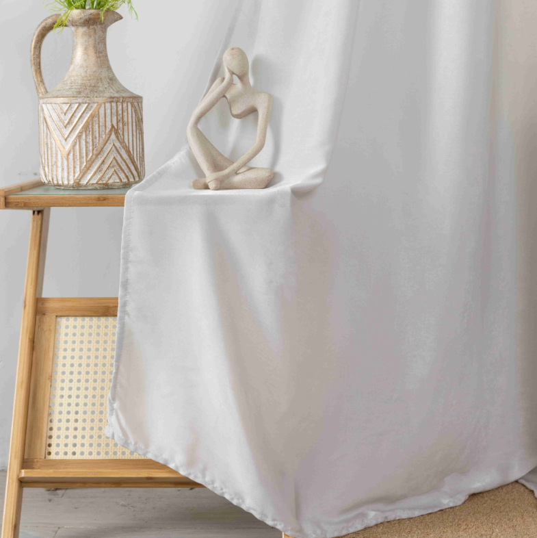 Velour Satin Κουρτίνα Γκρεζ 80% Σκίασης Με Κρίκο Υ270xΦ140cm KLZ-813 - Image 3