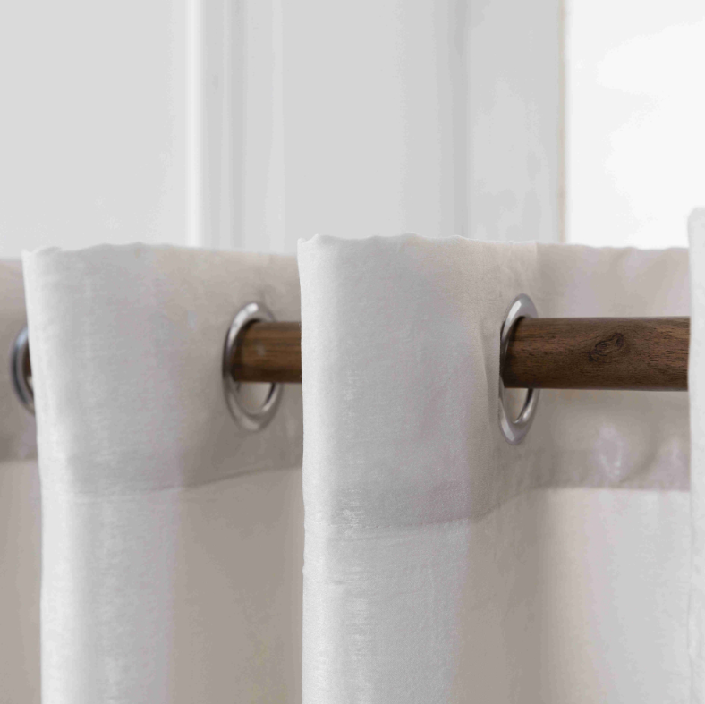 Velour Satin Κουρτίνα Γκρεζ 80% Σκίασης Με Κρίκο Υ270xΦ140cm KLZ-813 - Image 4