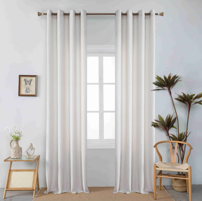 Velour Satin Κουρτίνα Γκρεζ 80% Σκίασης Με Κρίκο Υ270xΦ140cm KLZ-813