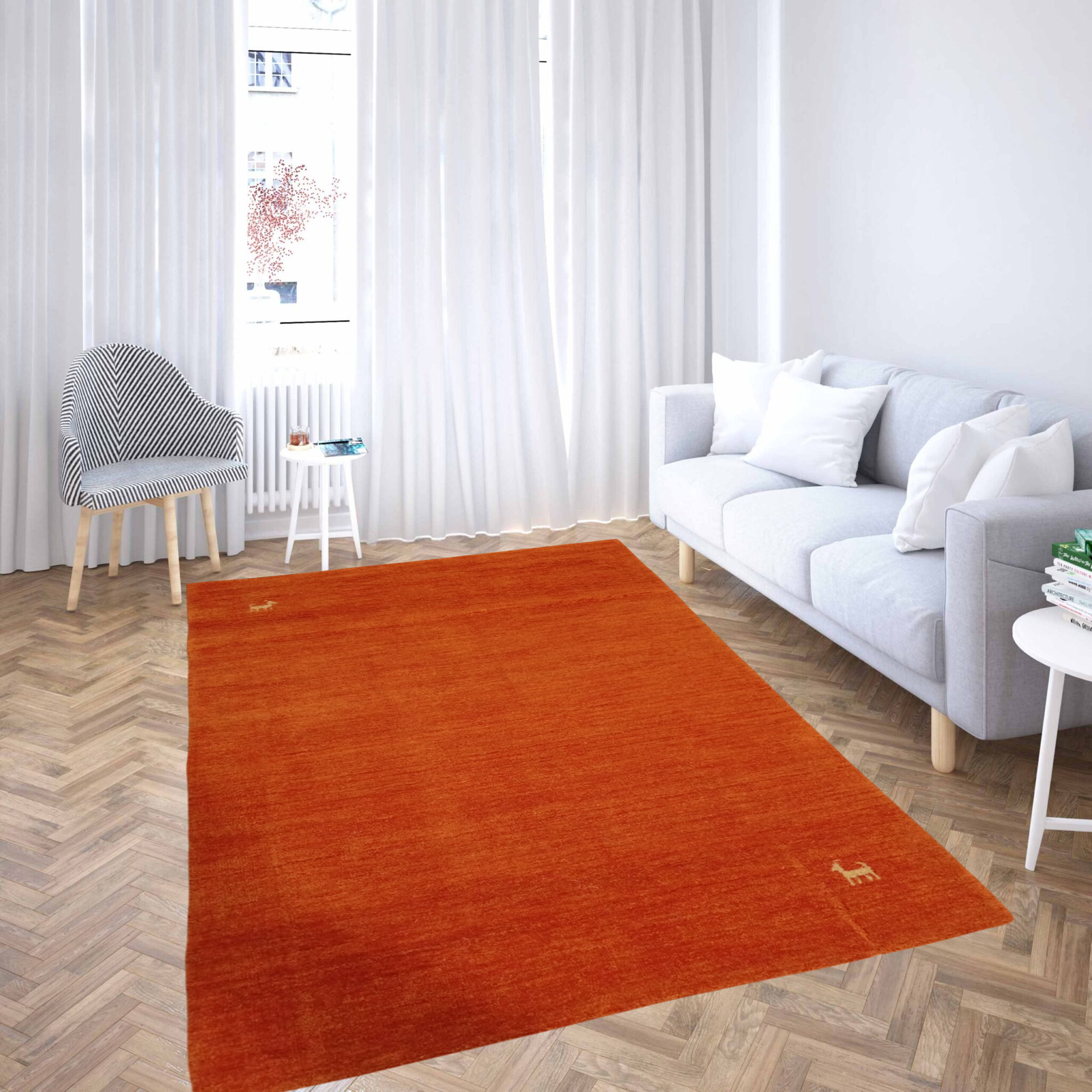 Μάλλινο χαλί Hand tufted αποχρώσεις του ποτροκαλί 012 120Χ180cm KLZ-1011