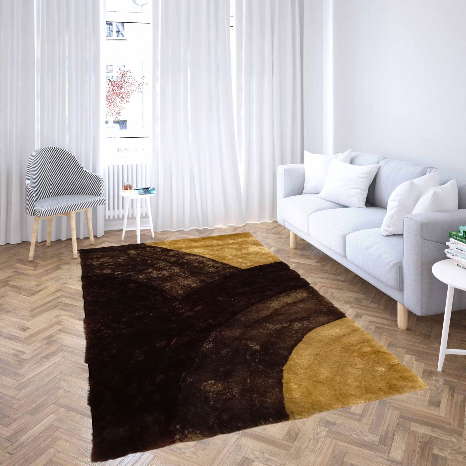 Shaggy Polyester χαλί 3D ανάγλυφο αποχρώσεις του μπεζ 033 120Χ180cm KLZ-1032