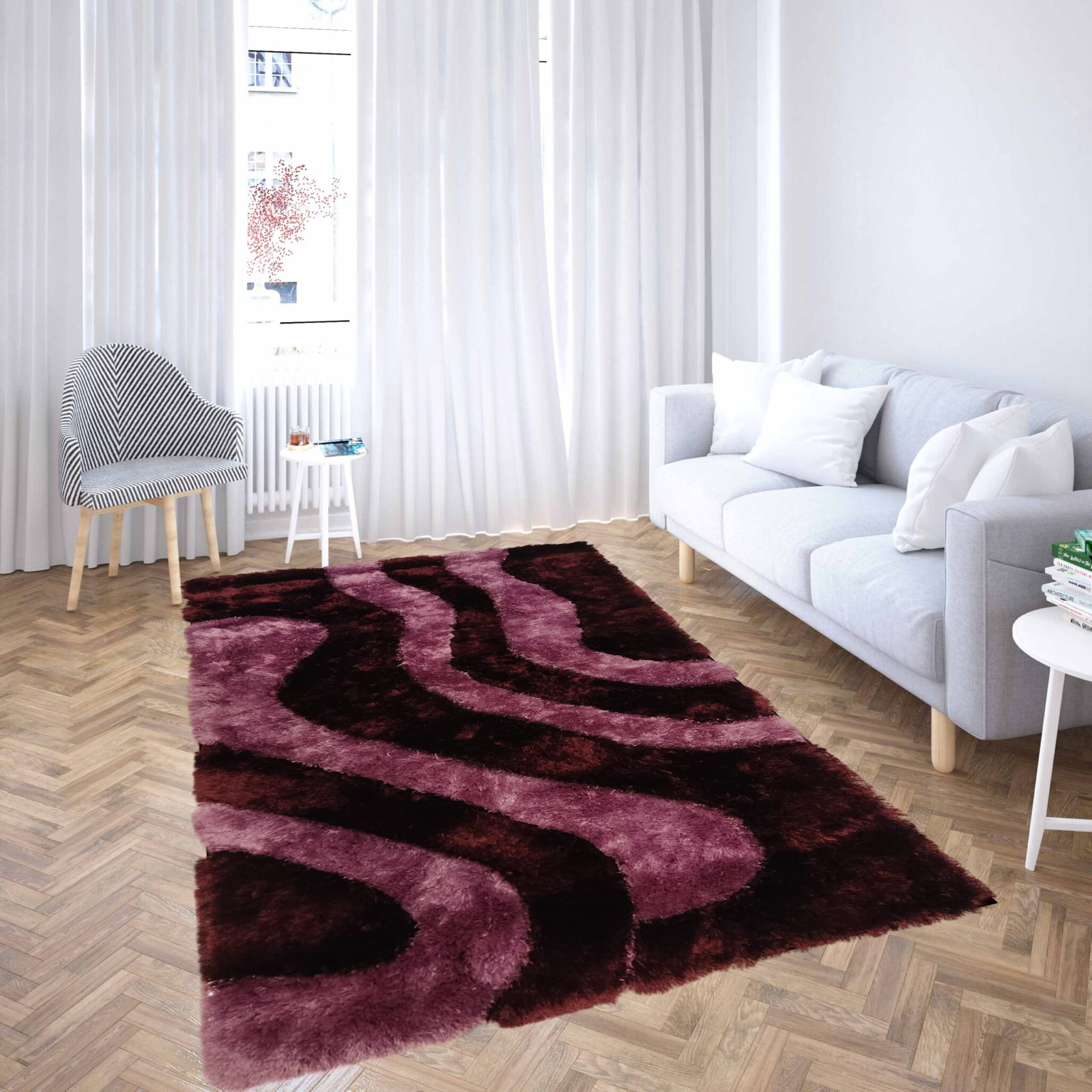 Shaggy Polyester χαλί αποχρώσεις του μωβ 056 90X150cm KLZ-1055